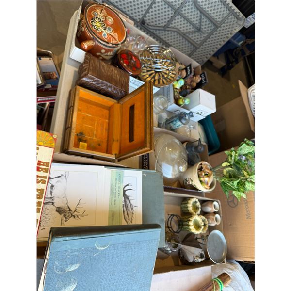 Assorted household, jewelry boxes, home decor, etc.
