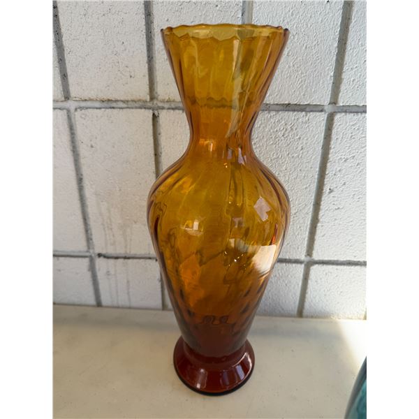 Empoli Amber Glass vase 14 inches tall