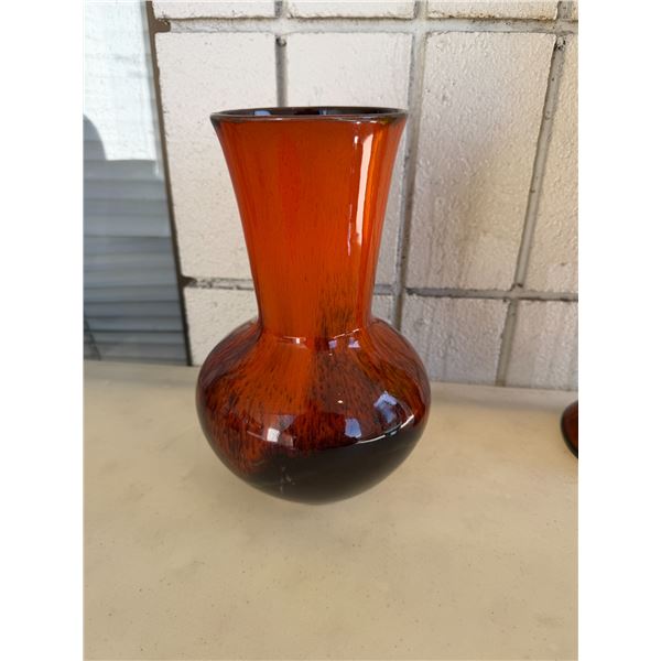 Pottery vase 9 1/2 inches tall stamped on bottom