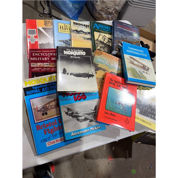 Airplane, Air Force, military, and other books