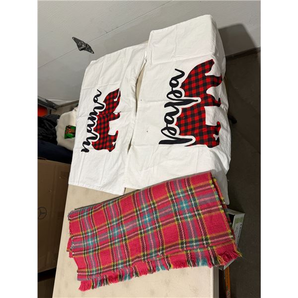 Nana and Papa pillowcases and lap blanket