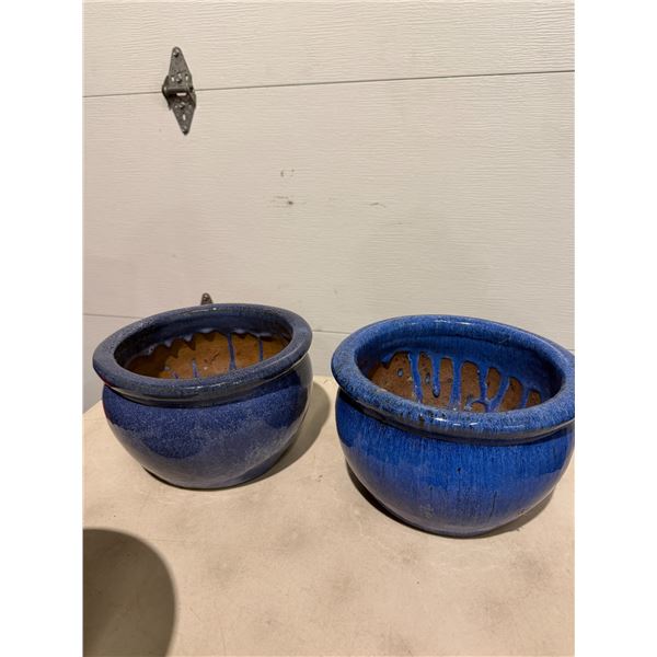 Blue planter pots