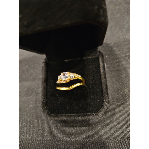 1.0ctw Princess cut ring set size 8
