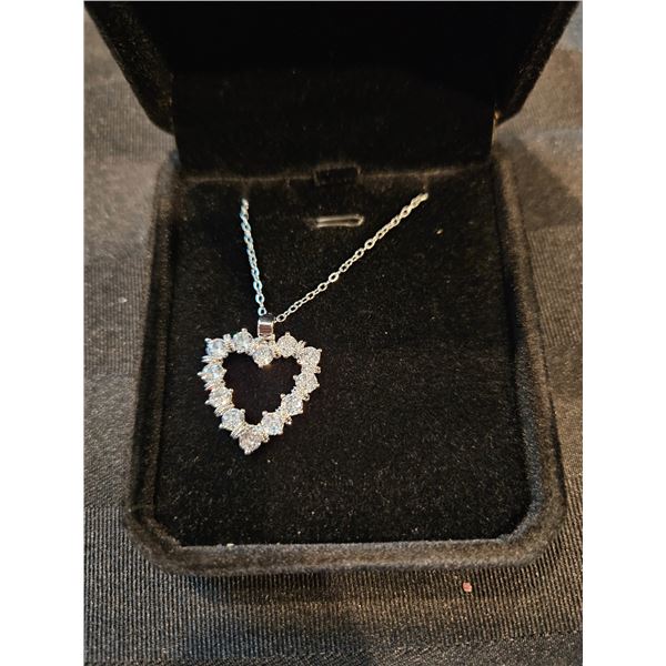2.2tcw heart necklace 16-18"