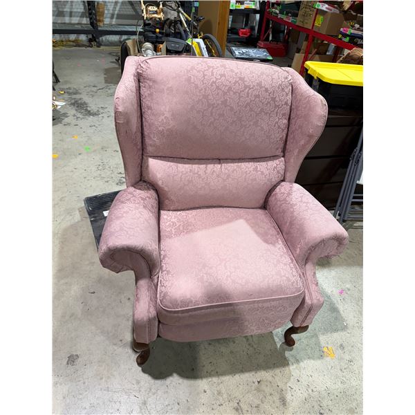 Reclining wing back chair