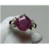 Image 1 :  Ruby & Diamond Ring - 4.5ct Ruby w/ .05ctw Diam.