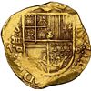 Image 1 : SPAIN, Seville, gold cob 4 escudos, Philip II, 1590/89 date to right, assayer Gothic D below mintmar