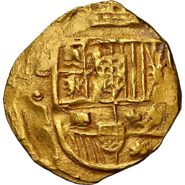 SPAIN, Seville, gold cob 8 escudos, Philip IV, assayer R, NGC MS 64, "top pop."