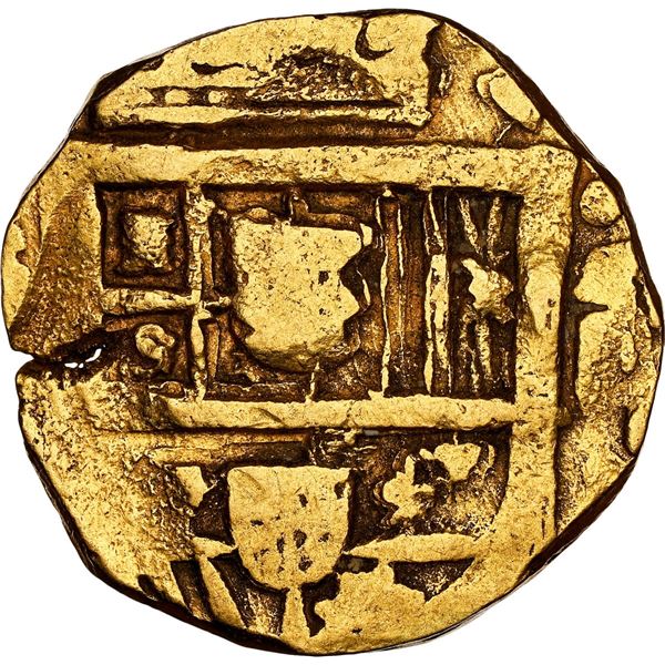 SPAIN, Seville, gold cob 8 escudos, Charles II, assayer not visible, NGC AU 50.