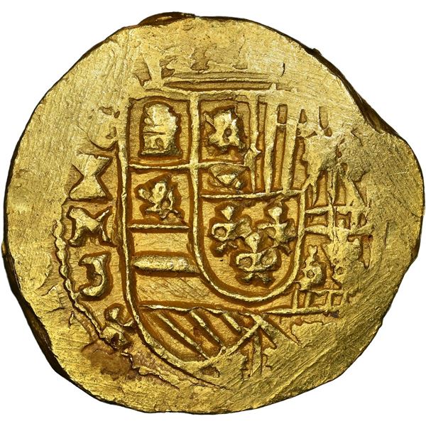 MEXICO, Mexico City, gold cob 4 escudos, (1713) J, NGC MS 64 (1715 Fleet Shipwreck Label).