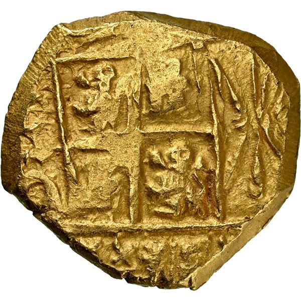 COLOMBIA, Bogotá, gold cob 2 escudos, Charles II posthumous, no assayer (Arce), NGC MS 62 (1715 Flee