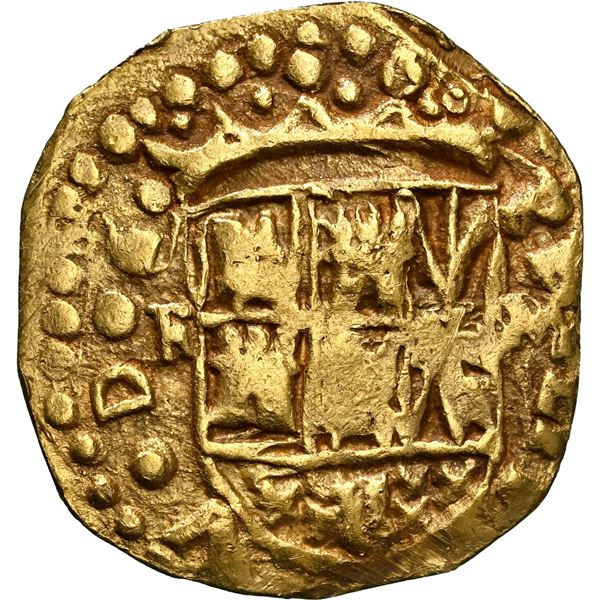 COLOMBIA, Bogotá, gold cob 2 escudos, 1738, assayer M (upright) to right, rare, NGC AU 53, finest an