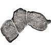 Image 1 : Poured silver "strap" broken into three pieces in its time, 128.32 grams total, about 98% fine, ex-1