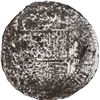 Image 1 : SPAIN, Seville, cob 8 reales, Philip II, assayer Gothic D at 4 o'clock outside tressure on reverse.