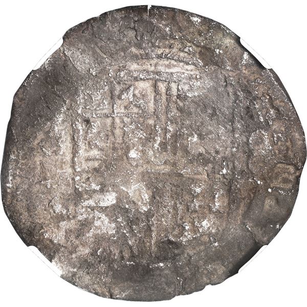 MEXICO, Mexico City, cob 8 reales, Philip II, assayer F, NGC Sea Salvaged ex-Lane