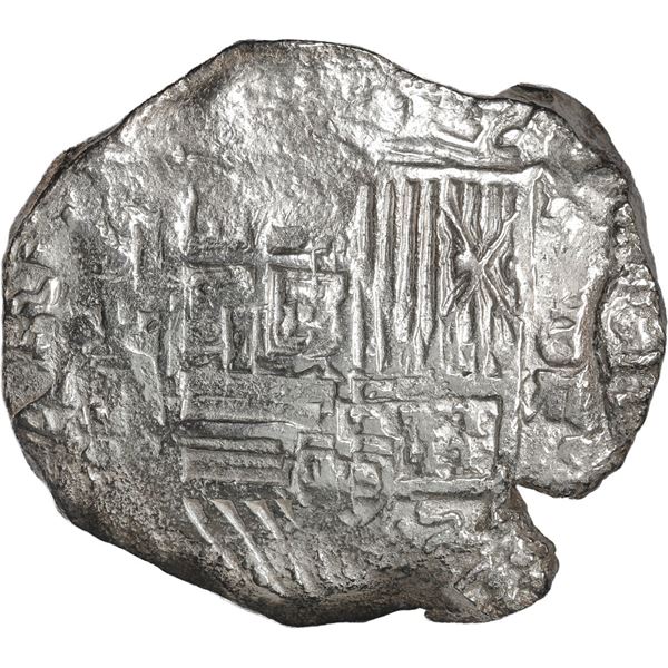 BOLIVIA, Potosí, cob 8 reales, Philip III, assayer R (curved leg), Grade 2.