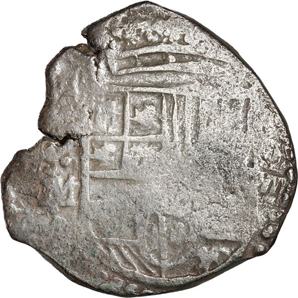 BOLIVIA, Potosí, cob 8 reales, Philip III, assayer M/Q, Grade 2.