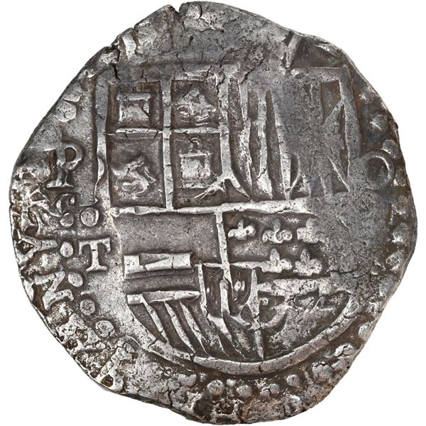 BOLIVIA, Potosí, cob 8 reales, 1619 T, Grade 1.