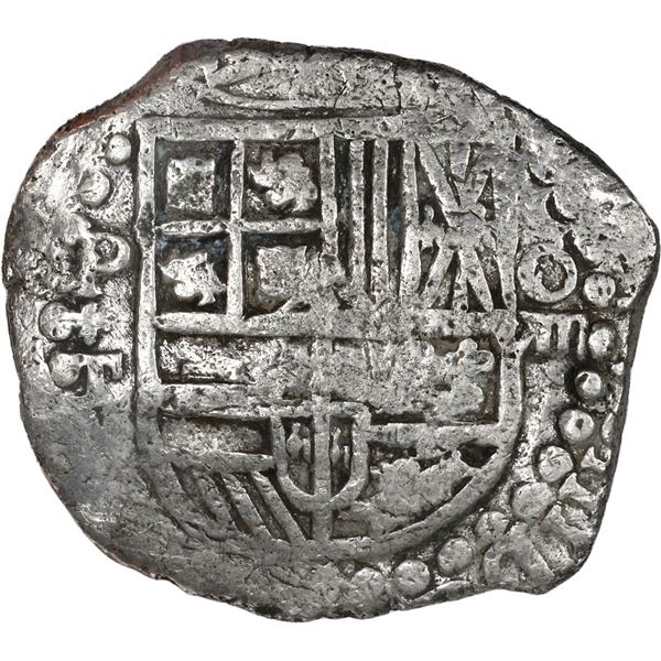 BOLIVIA, Potosí, cob 8 reales, 1619 T, quadrants of cross transposed, Grade 1.