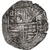 Image 1 : BOLIVIA, Potosí, cob 8 reales, 1621 T, quadrants of cross transposed, "flat" lions, Grade 1.