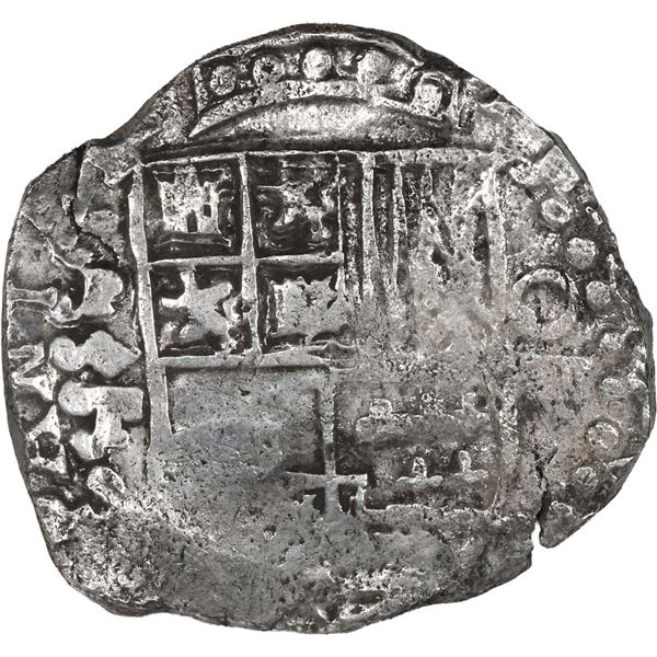 BOLIVIA, Potosí, cob 8 reales, 1622 T, "flat" lions, Grade 1.