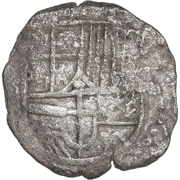 BOLIVIA, Potosí, cob 4 reales, Philip III, assayer not visible, quadrants of cross transposed, Grade