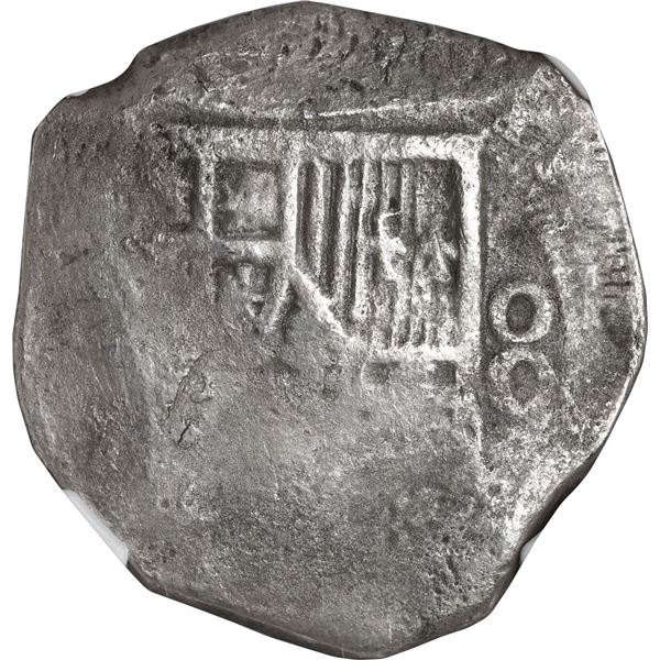 MEXICO, Mexico City, cob 8 reales, Philip III, assayer not visible, NGC VF details / sea salvaged (S