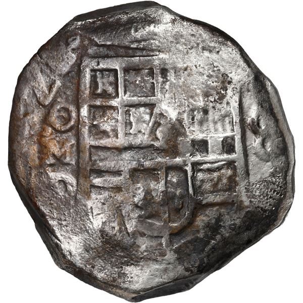 MEXICO, Mexico City, cob 8 reales, Philip IV, assayer D, partial date 162(?).