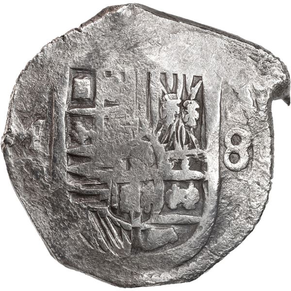 MEXICO, Mexico City, cob 8 reales, Philip IV, assayer P, double-struck cross.
