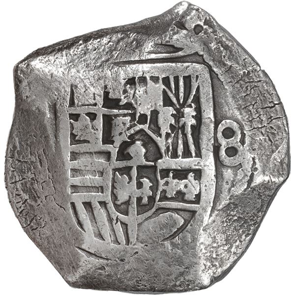 MEXICO, Mexico City, cob 8 reales, Philip IV, assayer not visible (P).