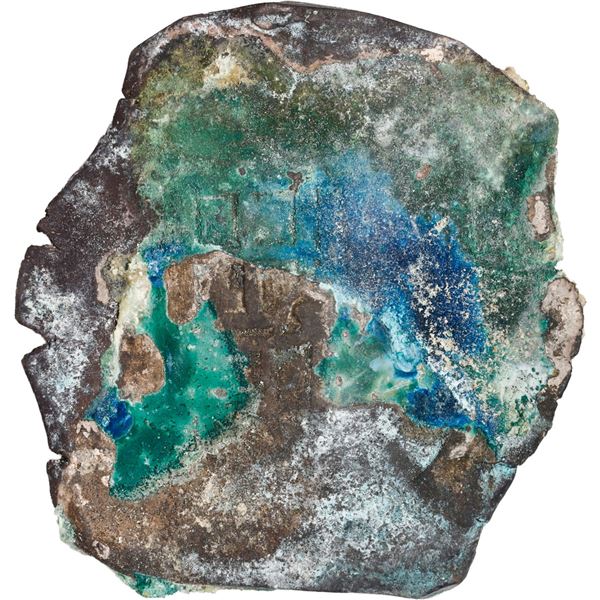 MEXICO, Mexico City, cob 8 reales "greenie," Philip IV, assayer not visible, encrusted as found.