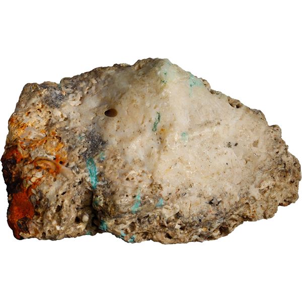 SPANISH COLONIAL, mint uncertain, clump of one cob 4 reales fragment in mass of coral with rock and 