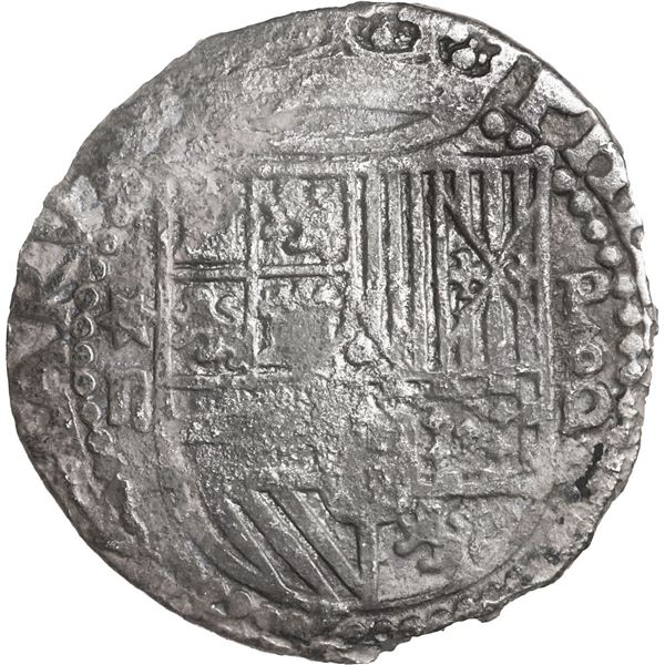 PERU, Lima, cob 2 reales, Philip II, assayer Diego de la Torre, *-ii to left, P-oD to right, ex-Chri