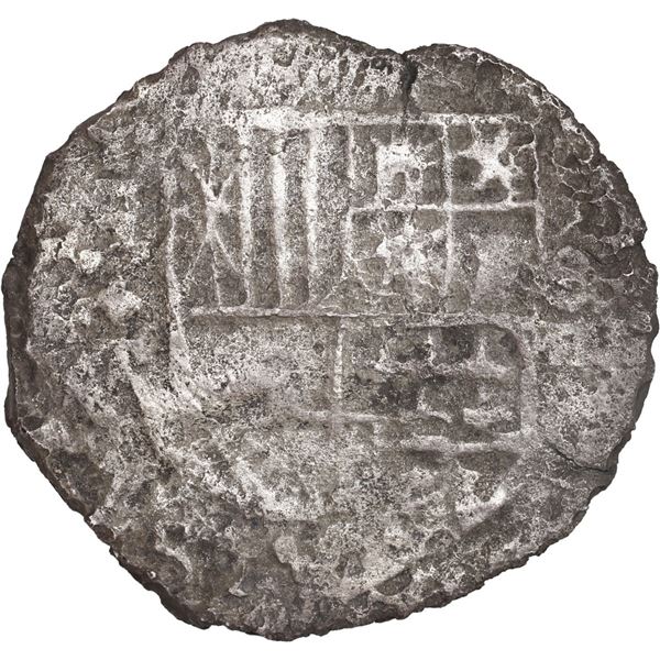 BOLIVIA, Potosí, cob 8 reales, 162_ (no final digit), assayer T, quadrants of cross and upper half o