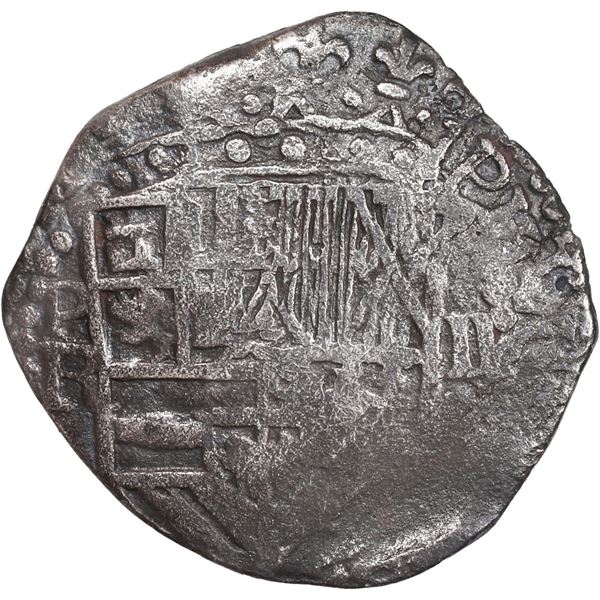 BOLIVIA, Potosí, cob 2 reales, Philip III, assayer RL (curved leg), ex-Christensen.