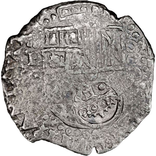 BOLIVIA, Potosí, cob 8 reales, 1650 (Spanish 5) O, with crowned-•F• countermark (t