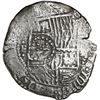 Image 1 : BOLIVIA, Potosí, cob 8 reales, (1651-2) E, with crown-alone countermark on shield.