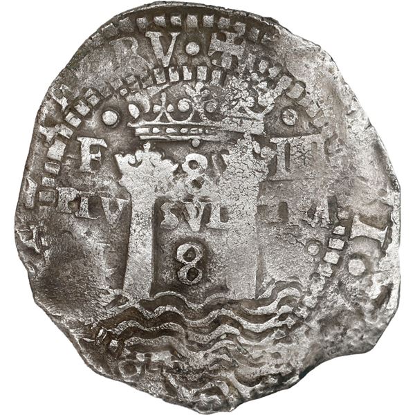 BOLIVIA, Potosí, cob 8 reales, 1652 E, Transitional Type IV/A.