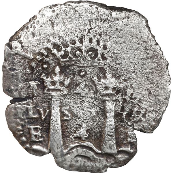 BOLIVIA, Potosí, cob 4 reales, 1652 E, transitional McLean Type II.