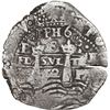 Image 1 : BOLIVIA, Potosí, cob 8 reales, 1652 E, post-transitional (Transitional Type VIII/B), 1-PH-6 at top.