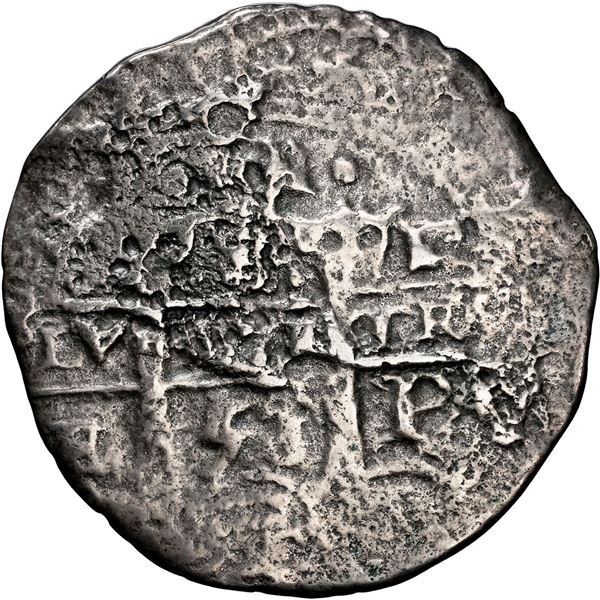 BOLIVIA, Potosí, cob 8 reales, 1653 E, •PH• at top, NGC F details / sea salvaged (