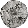 Image 1 : BOLIVIA, Potosí, cob 8 reales, 1654 E, •PH• at top, PCGS F details / saltwater dam