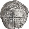 Image 1 : BOLIVIA, Potosí, cob 8 reales, 1651 (modern 5) O, with crown-alone (rare style) countermark on cross