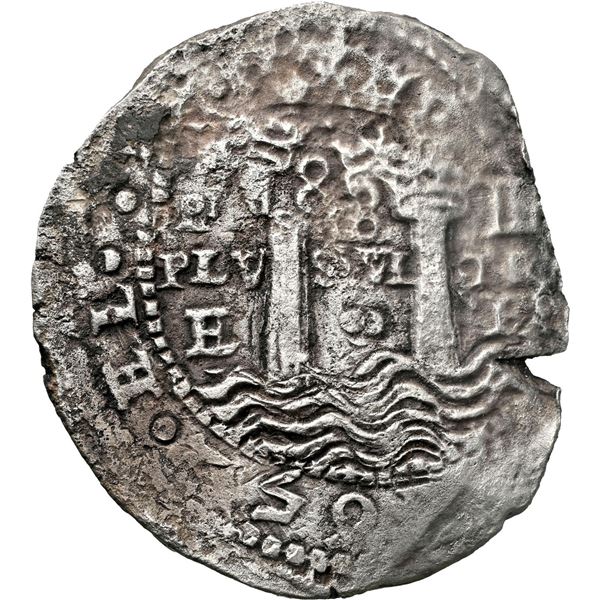 BOLIVIA, Potosí, cob 8 reales, 1652 E, Transitional Type IV/A, NGC XF details / sea salvaged (Shipwr