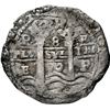 Image 1 : BOLIVIA, Potosí, cob 8 reales, 1653 E, PH at top, •pomegranate• above cross, NGC X