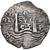 Image 1 : BOLIVIA, Potosí, cob 4 reales, 1653 E, retrograde denomination 4, PH at top, •pomegranate[x