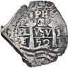 Image 1 : BOLIVIA, Potosí, cob 1 real, 1652 E, post-transitional (McLean transitional Type VII), 1-PH-6 at top