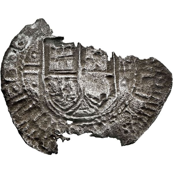 COLOMBIA, Bogotá, cob 2 reales, 1652, assayer P-R, very rare, NGC sea salvaged - fragment (Shipwreck