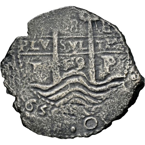 BOLIVIA, Potosí, cob 8 reales, 1659 E, NGC VF details / sea salvaged (Shipwreck Blue Label).