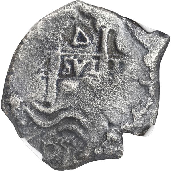BOLIVIA, Potosí, cob 4 reales, 1679 C, retrograde denomination 4, rare, NGC Sea Salvaged (Shipwreck 